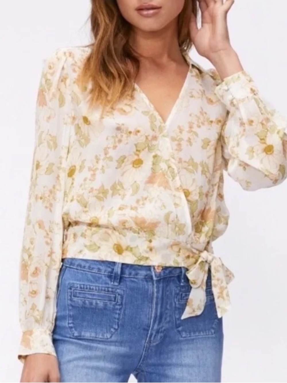 Paige Juna Silk Wrap Blouse Feminine Boho Retro